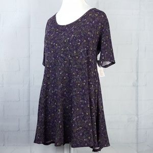 Lularoe Perfect T Womens XS Purple Floral Dress
